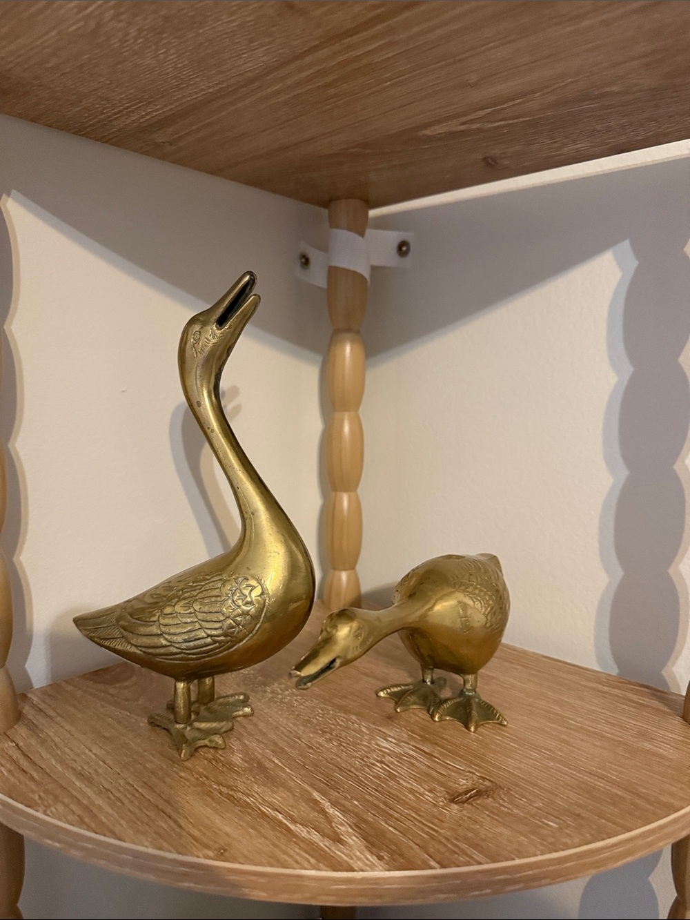 Brass Duck & Goose Figurines - Pair